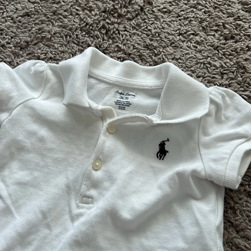 Ralph Lauren Baby White Pleated Polo Dress